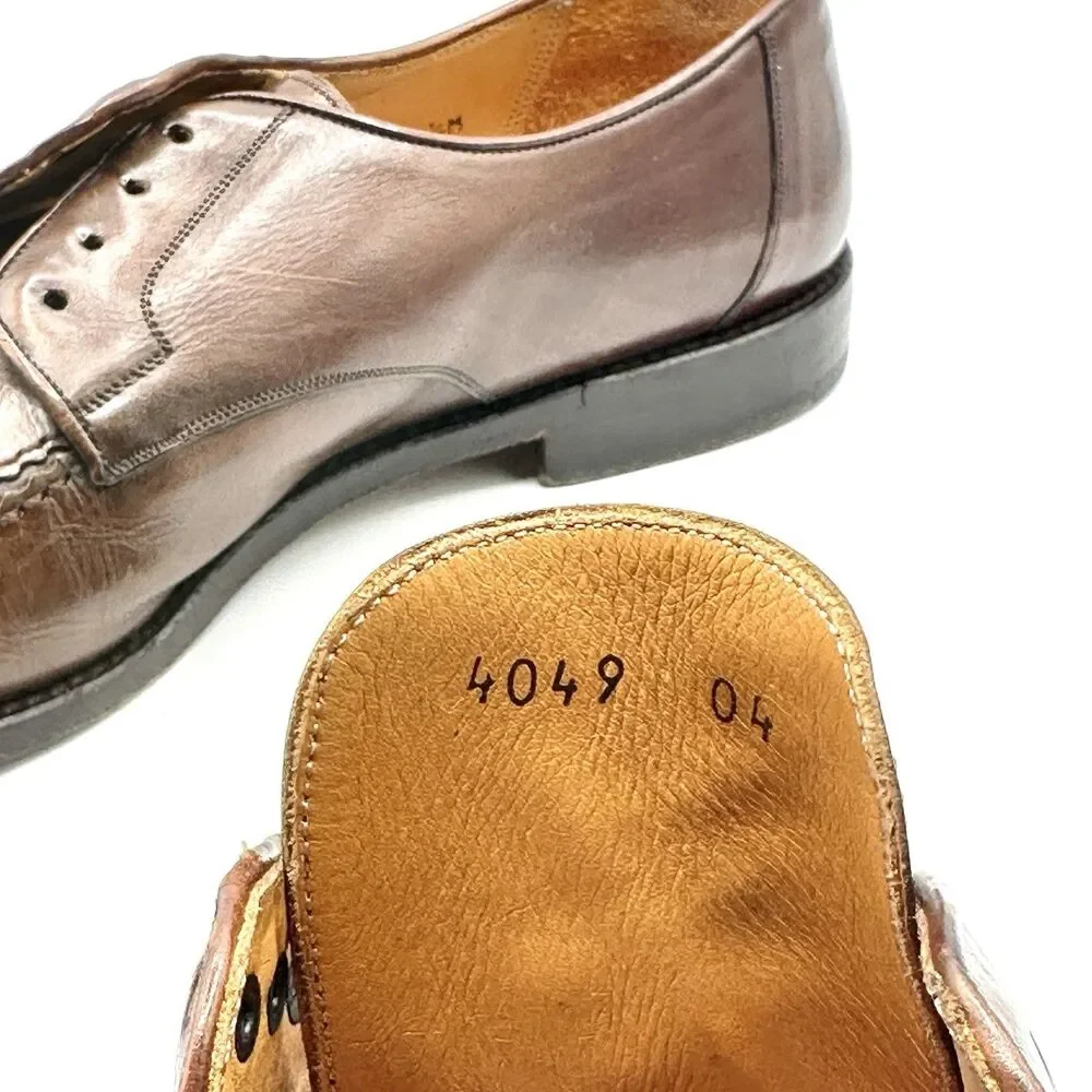 Mezlan Men's Derby Size 8.5 M Brown Leather Moc Toe Dress Shoes Reus No Laces